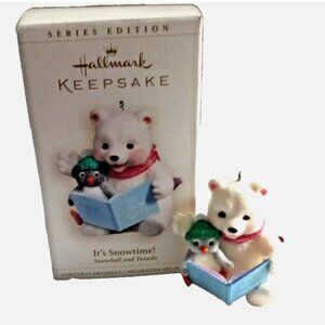 Vintage Hallmark Keepsake Ornament Its Snowtime! 2006 Series Snowball and Tuxedo